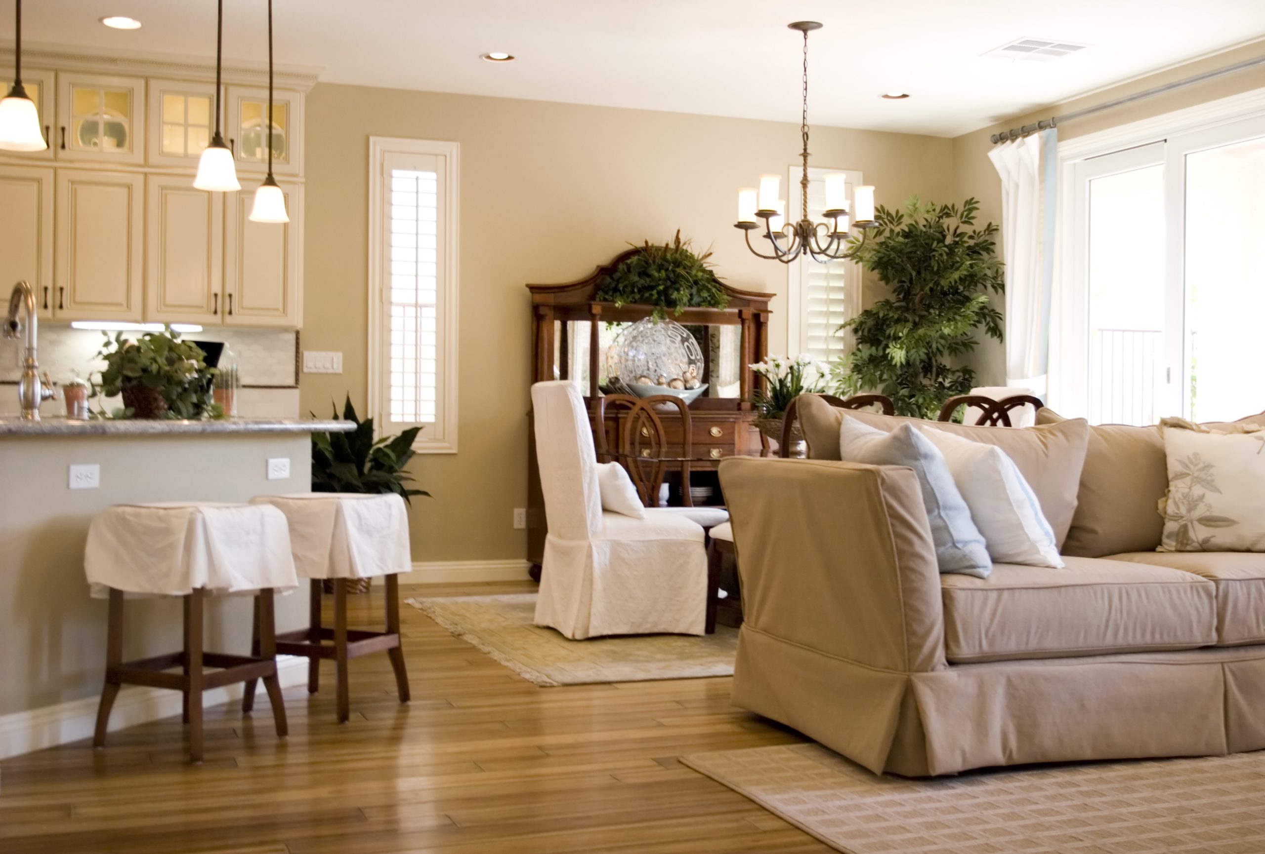 Spacious living and dining area