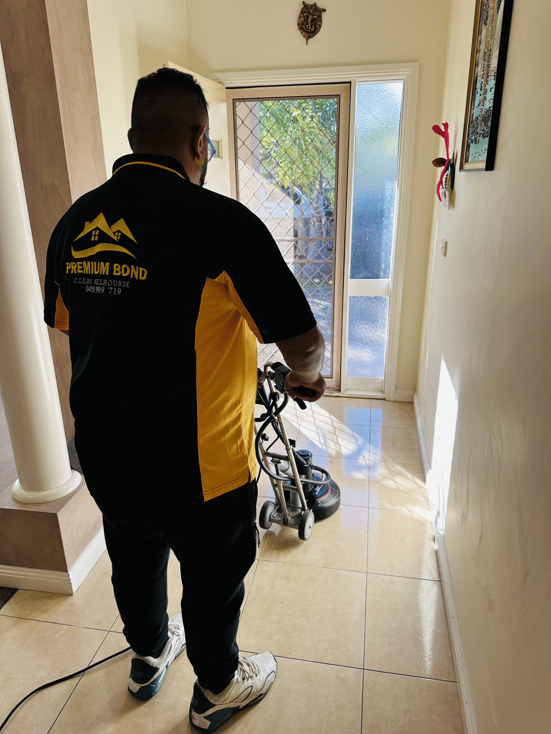 Professional tile floor cleaning