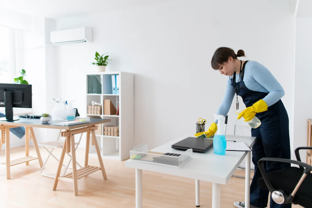 Professional office desk cleaning service